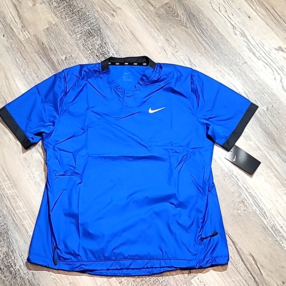 Nike Shirt Windbreaker Short Sleeve Royal Blue - Picture 1 of 5